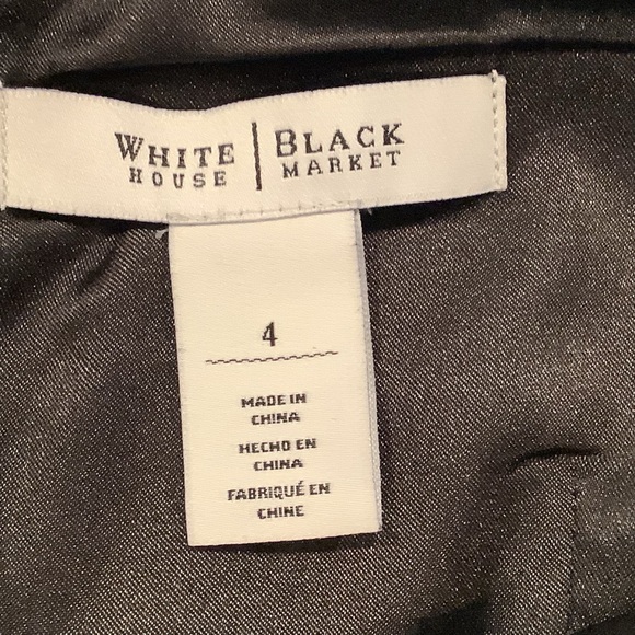 White House Black Market Fit and Flare Dress Size 4 Black and White Geometric - Picture 8 of 10